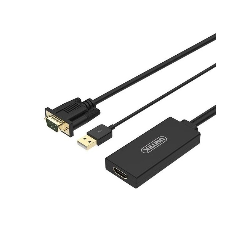 Unitek Adapter VGA do HDMI + Audio (Y-8711) Unitek Adapter VGA do HDMI + Audio (Y-8711)