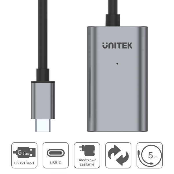 Zdjęcie produktu: Unitek Wzmacniacz USB TYP-C 3.1 5m (U304A)