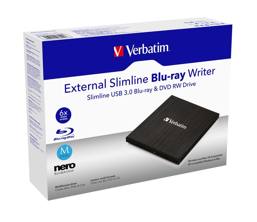 Verbatim nagrywarka zewnętrzna Blu-Ray USB 3.0 Slim Czarna