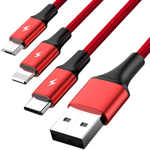 Miniatura produktu: Przewód ładujący USB A 3 w 1 Lightning / USB TYP-C / microUSB Unitek - czerwony (C4049RD)