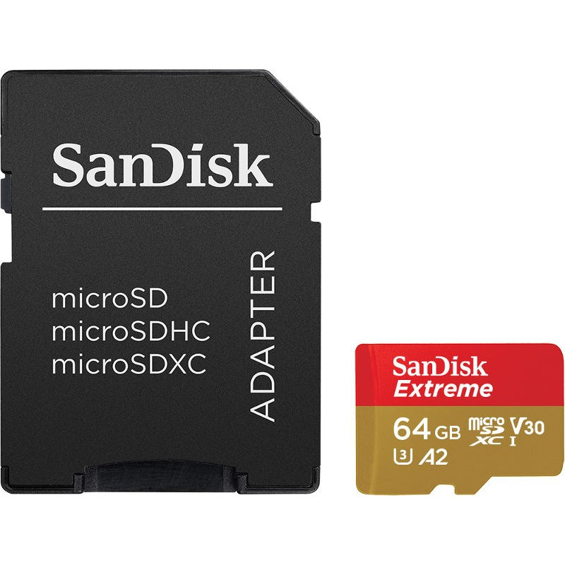Karta SanDisk Extreme microSDXC 64GB 160/60 MB/s A2 C10 V30 UHS-I U3 Mobile (SDSQXA2-064G-GN6MA)