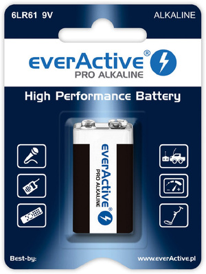 Miniatura produktu: everActive bateria alkaliczna Pro 6LR61 / 6LF22 9V (blister)