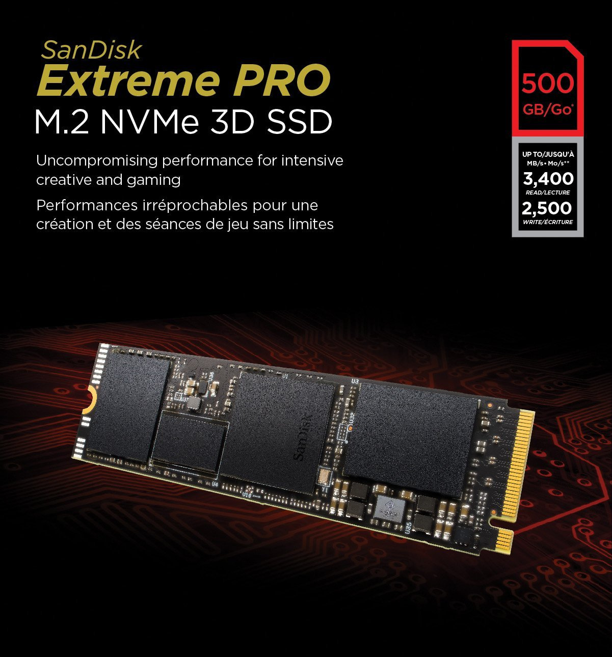 Dysk SanDisk Extreme PRO 500GB M.2 NVMe 3D - 3400/2500MBs (SDSSDXPM2-500G-G25) Dysk SanDisk Extreme PRO 500GB M.2 NVMe 3D - 3400/2500MBs (SDSSDXPM2-500G-G25)
