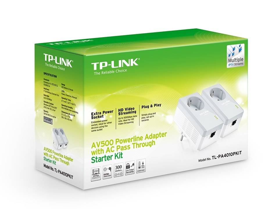 TP-Link TL-PA4010P AV500 Powerline Adapter Starter Kit