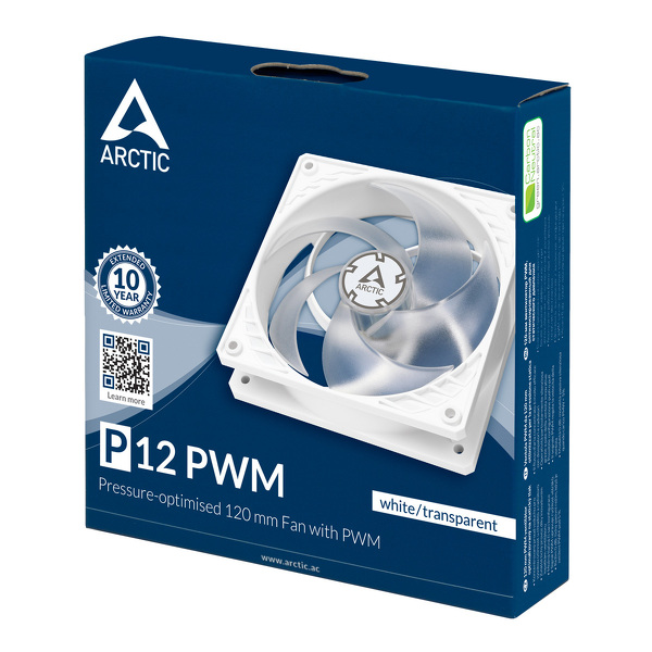 Zdjęcie produktu: Wentylator Arctic P12 PWM Biało-przeźroczysty 120mm