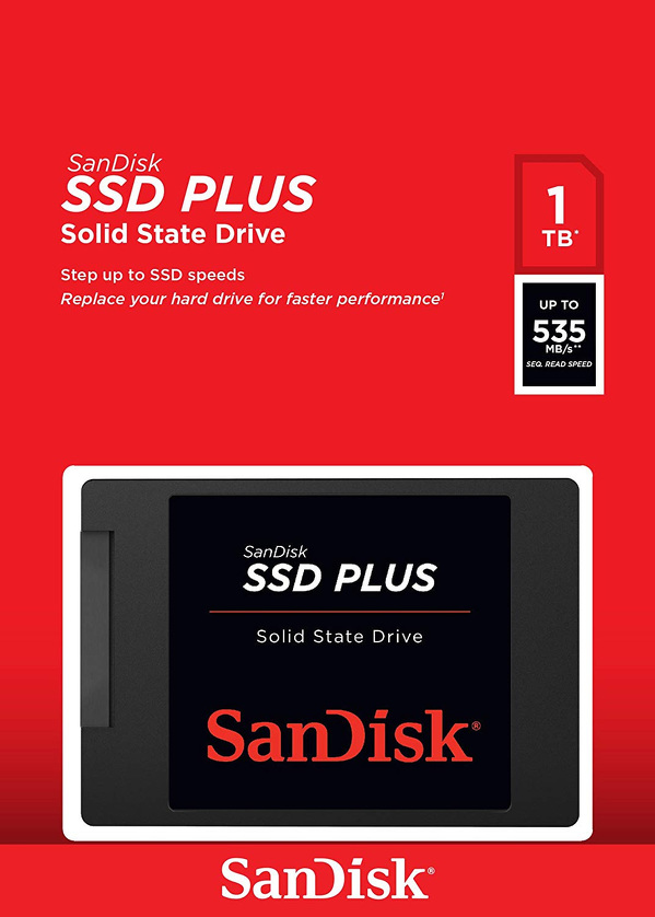 Zdjęcie produktu: Dysk SanDisk SSD Plus 1TB 535/450 MB/s Sata III 2,5 (SDSSDA-1T00-G26)