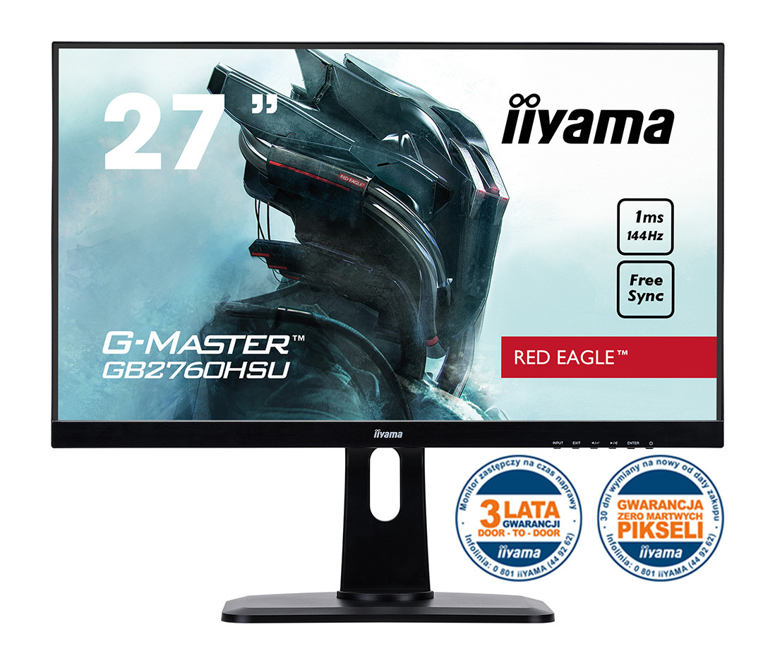 iiyama G-Master GB2760HSU-B1 Red Eagle 27" FHD TN 144Hz 1ms PIVOT FreeSync - z gwarancją iiyama 3 lata
