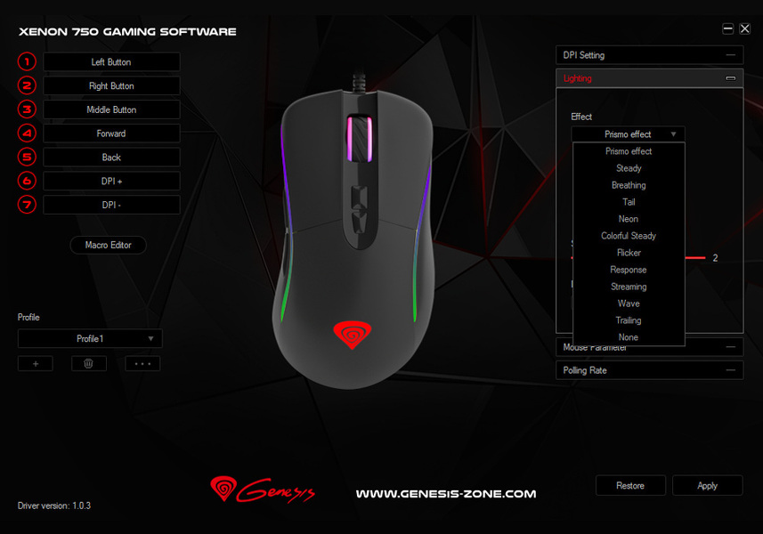 Zdjęcie produktu: Mysz Genesis Xenon 750, Optyczna USB RGB (NMG-1162)