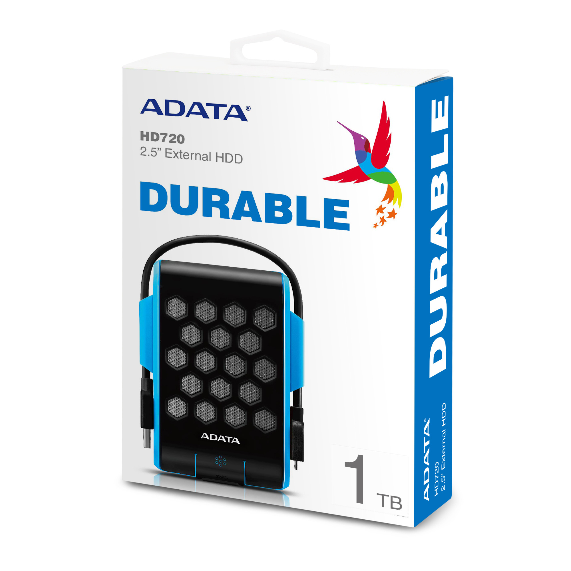 Dysk przenośny ADATA AHD720-1TU31-CBL 1TB 2.5" HDD USB 3.0 Niebieski wodo/wstrząso odporny Dysk przenośny ADATA AHD720-1TU31-CBL 1TB 2.5" HDD USB 3.0 Niebieski wodo/wstrząso odporny