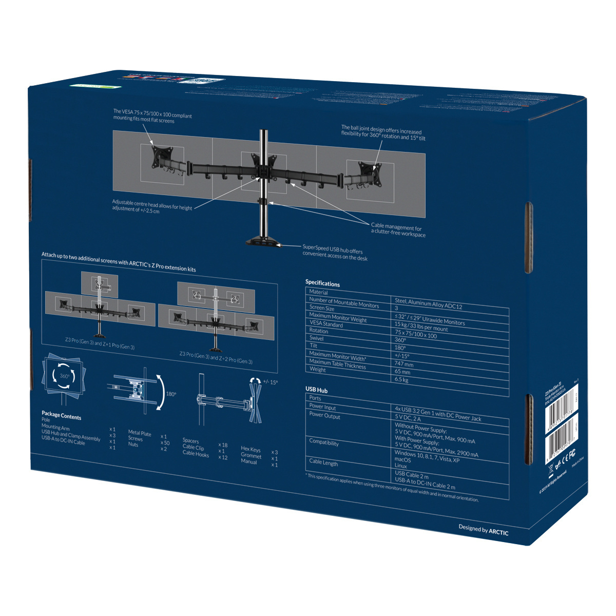 Arctic Z3 Pro Gen 3 stojak pod trzy monitory Arctic Z3 Pro Gen 3 stojak pod trzy monitory
