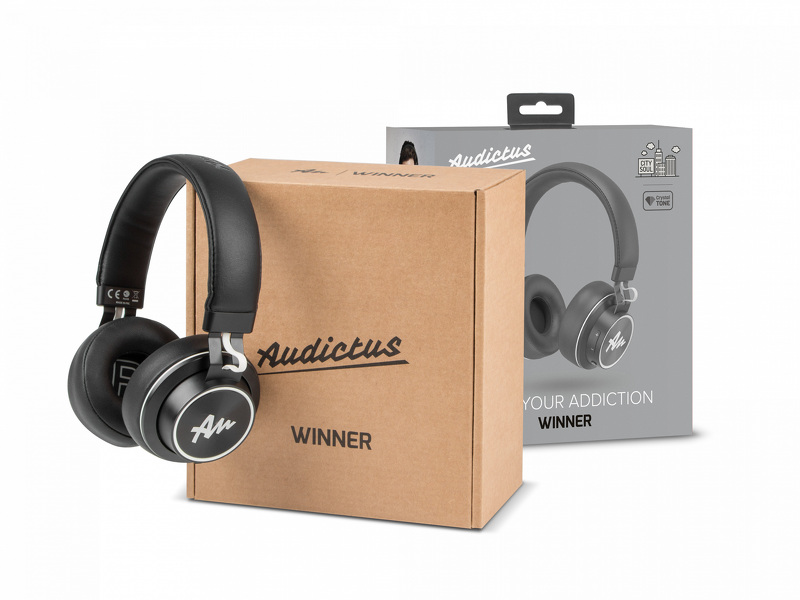 Zdjęcie produktu: Słuchawki Audictus Winner bezprzewodowe z mikrofonem, czarne