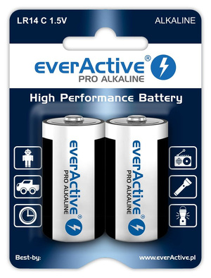 Miniatura produktu: everActive 2 x baterie alkaliczne everActive Pro LR14 / C (blister)