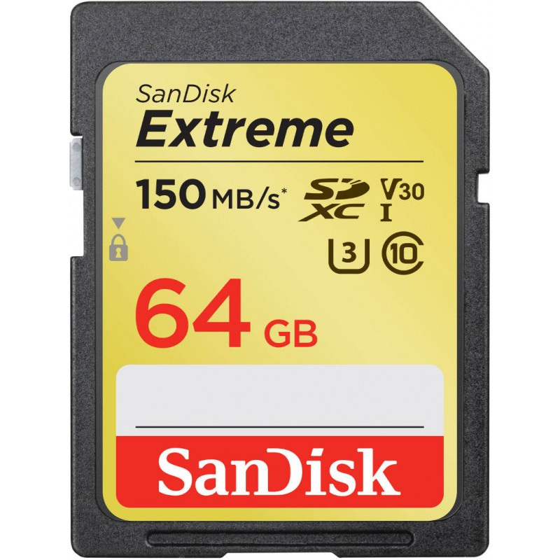 Karta SanDisk Extreme SDXC 64GB 150/60 MB/s V30 UHS-I U3 (SDSDXV6-064G-GNCIN)