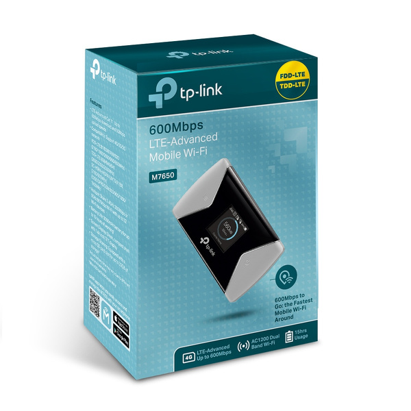 Zdjęcie produktu: TP-Link M7650 4G LTE Mobile Wi-Fi, SIM slot, microSD slot, 600Mb/s 2.4/5GHz