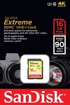 Miniatura zdjęcia: Karta SanDisk Extreme SDHC 16GB 90/40 MB/s UHS-I U3 (SDSDXNE-016G-GNCIN)