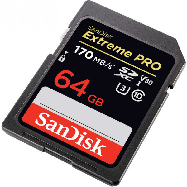 Zdjęcie produktu: Karta SanDisk Extreme PRO SDXC 64GB 170/90 MB/s V30 UHS-I U3 (SDSDXXY-064G-GN4IN)