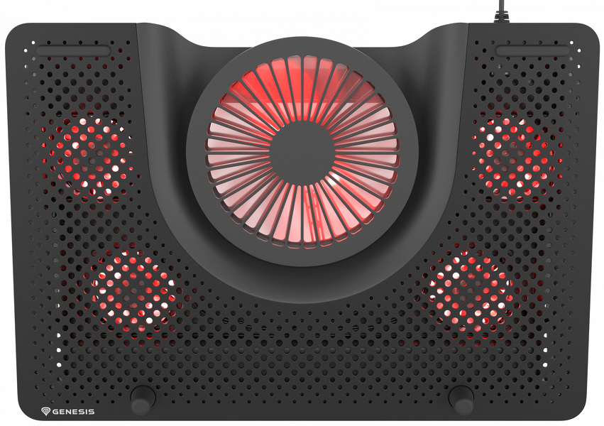 Zdjęcie produktu: Podstawka pod laptop Genesis OXID 550 15.6 - 17.3”, podświetlana z 5 wentylatorami (NHG-1411)