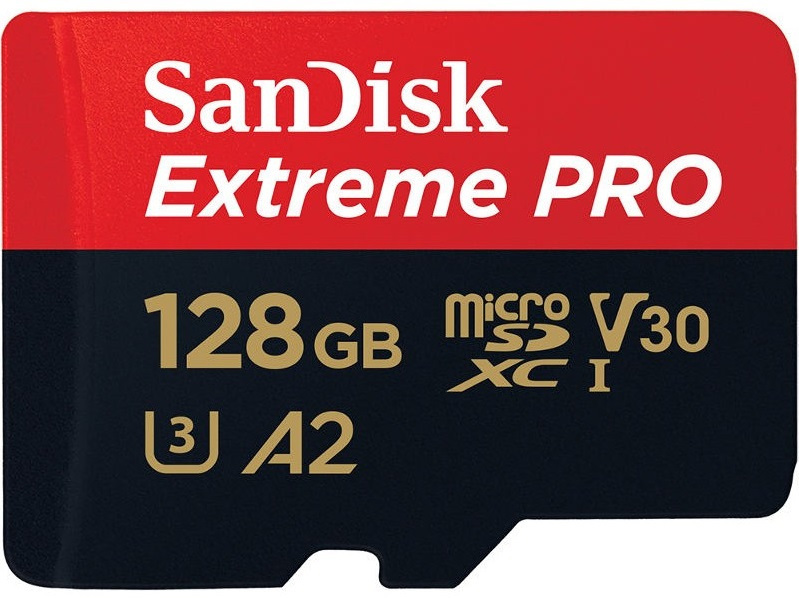 Karta SanDisk Extreme PRO microSDXC 128GB 170/90 MB/s A2 C10 V30 UHS-I U3 (SDSQXCY-128G-GN6MA)