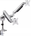 Miniatura zdjęcia: Uchwyt biurkowy do monitora LCD Maclean na dwa monitory, Sprężyną gazowa, 13"-32" 9kg, Aluminium, MC-765