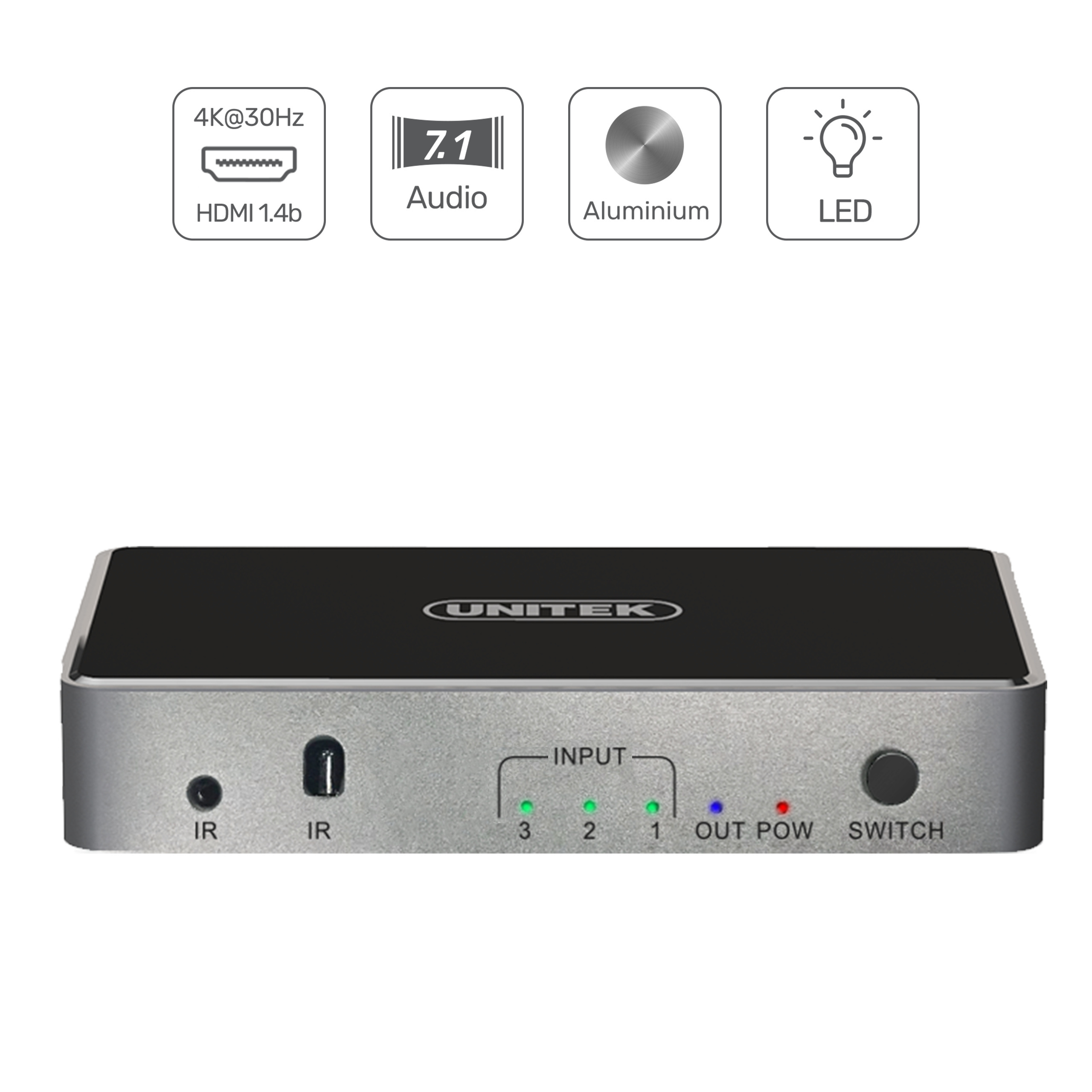 Unitek switch / przełącznik sygnału HDMI 3 in - 1out (V1111A) Unitek switch / przełącznik sygnału HDMI 3 in - 1out (V1111A)