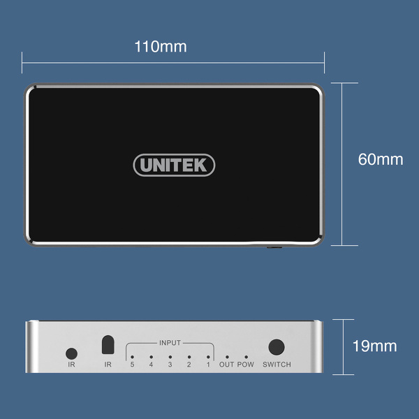 Zdjęcie produktu: Unitek switch / przełącznik sygnału HDMI 5 in - 1out (V1110A)