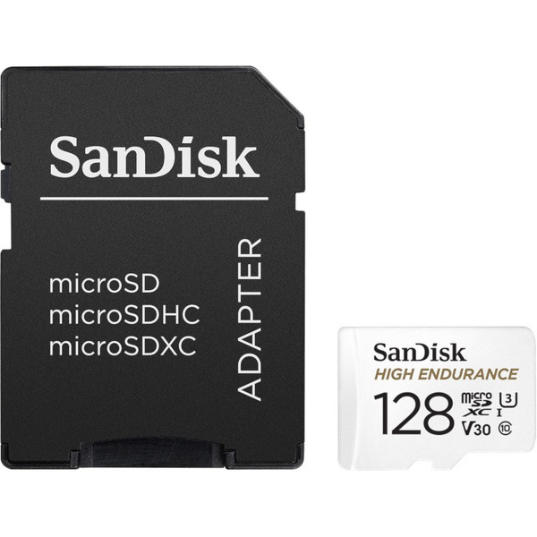 Zdjęcie produktu: Karta SanDisk High Endurance 128GB 100/40 MB/s V30+ Adapter