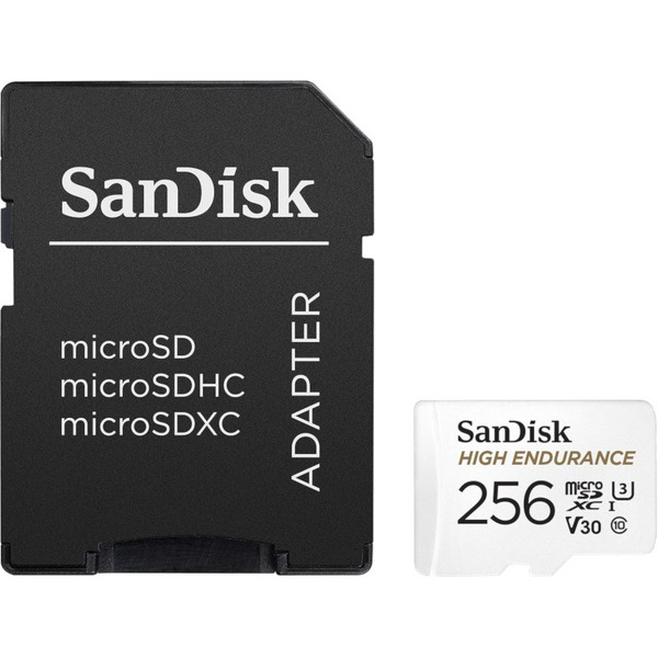 Zdjęcie produktu: Karta SanDisk High Endurance 256GB 100/40 MB/s V30+  Adapte