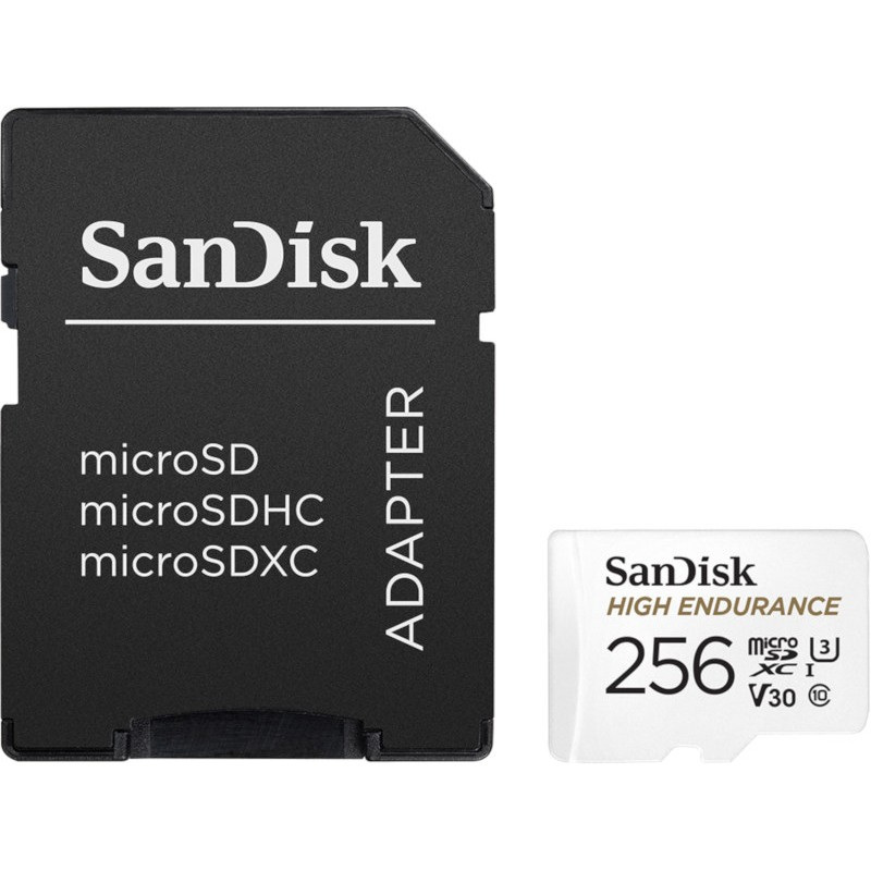 Karta SanDisk High Endurance 256GB 100/40 MB/s V30+  Adapte