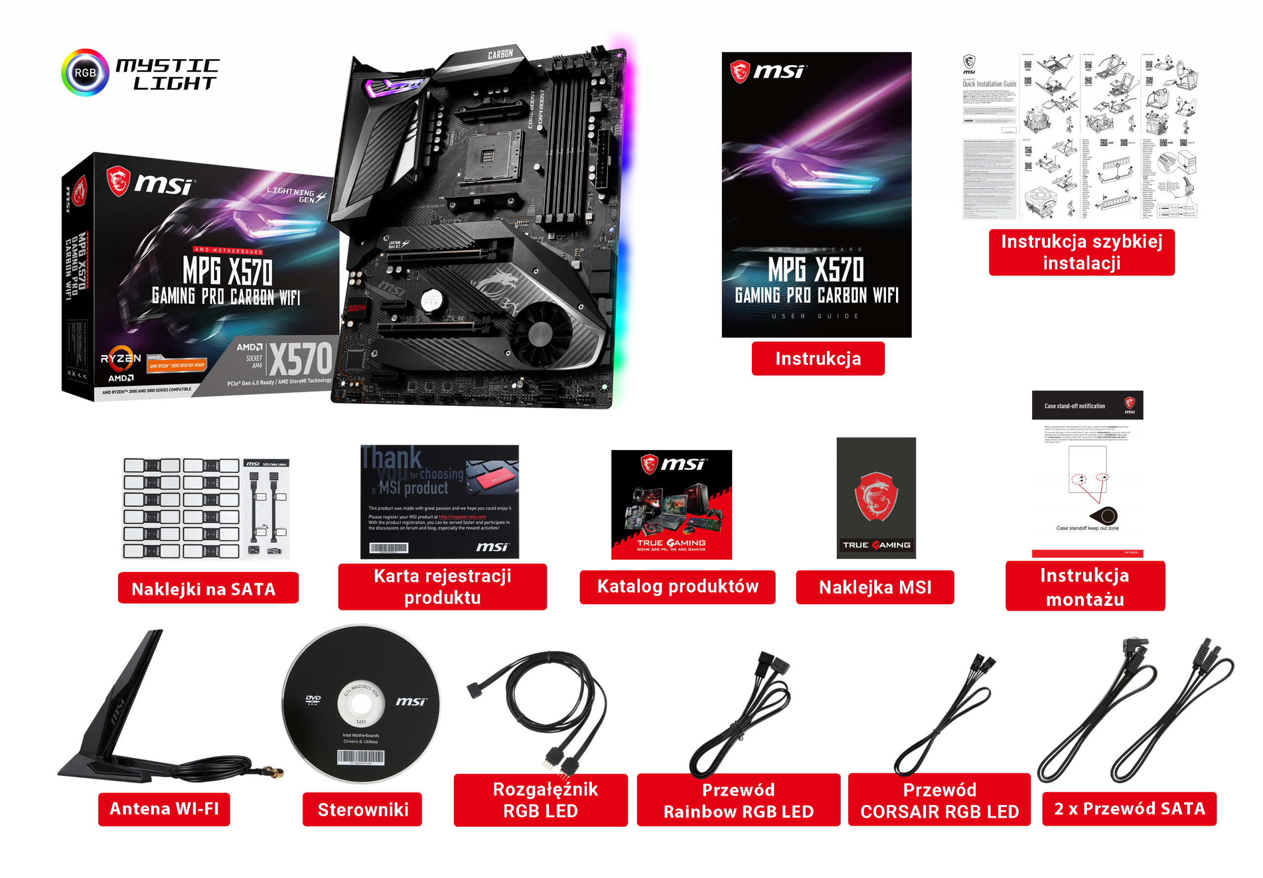 Płyta główna MSI MPG X570 GAMING PRO CARBON WIFI AM4 Płyta główna MSI MPG X570 GAMING PRO CARBON WIFI AM4