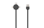 Miniatura zdjęcia: Kabel przewód USB płaski Allocacoc Power USBcable 3w1 USB - micro USB / Lightning / USB TYP-C 1.5m - szary (9003GY/USBC15) Miniatura zdjęcia: Kabel przewód USB płaski Allocacoc Power USBcable 3w1 USB - micro USB / Lightning / USB TYP-C 1.5m - szary (9003GY/USBC15)