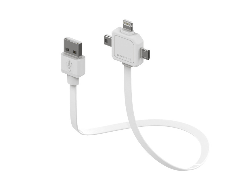 Zdjęcie produktu: Kabel USB Allocacoc Power USB 3w1 0.8m biały