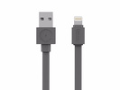 Kabel przewód USB płaski Allocacoc USBcable Lightning Flat 1.5m - szary (10451GY/LGHTBC)