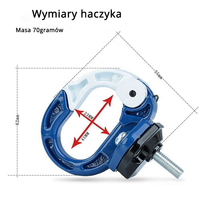 Haczyk, wieszak na kierownicę dla Xiaomi MiJia Electric Scooter M365 Aluminiowy, czerwny