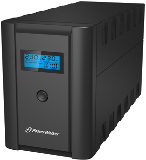 Miniatura produktu: Zasilacz UPS PowerWalker Line-Interactive 2200VA, 2X SCHUKO + 2X IEC OUT, RJ11/RJ45 IN/OUT, USB, LCD