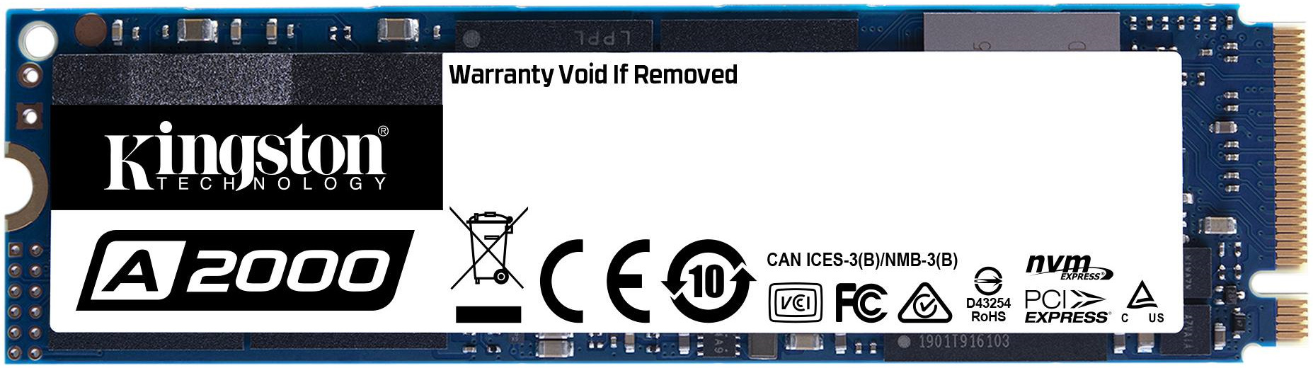 Dysk Kingston SSD A2000 250GB M.2 PCIe NVMe Gen3 2000/1100MB/s SA2000M8/250G