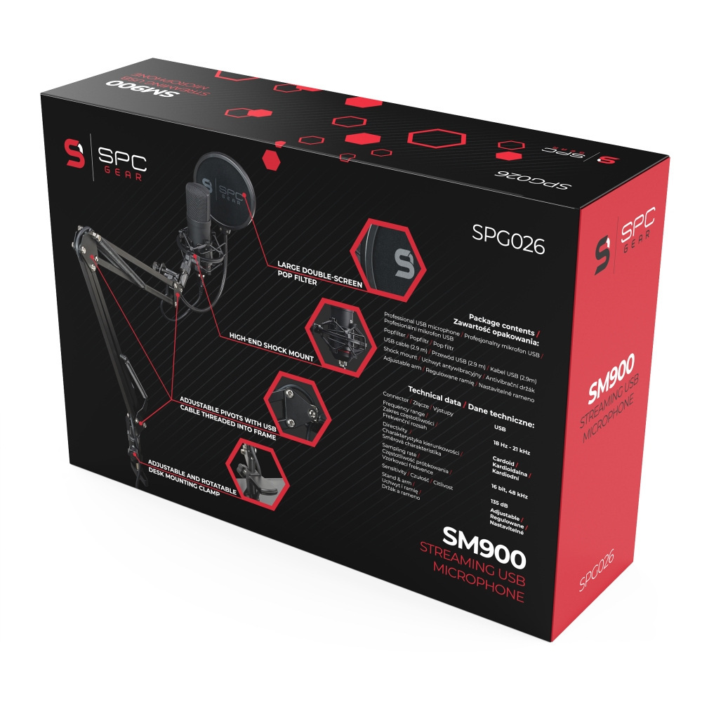 Mikrofon do streaminguSPC Gear SM900 Streaming Microphone USB (SPG026)