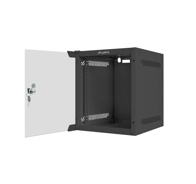 Szafa instalacyjna Rack wisząca 10" 6U 280x310 czarna Flat pack Lanberg (WF10-2306-10B)