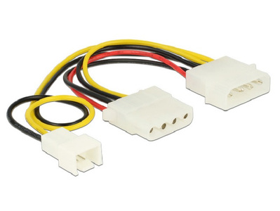 Miniatura produktu: Rozdzielacz zasilania Delock 83658, HDD Molex 4-pin (F) na Molex 3-pin (M) + HDD Molex 4-pin (F)