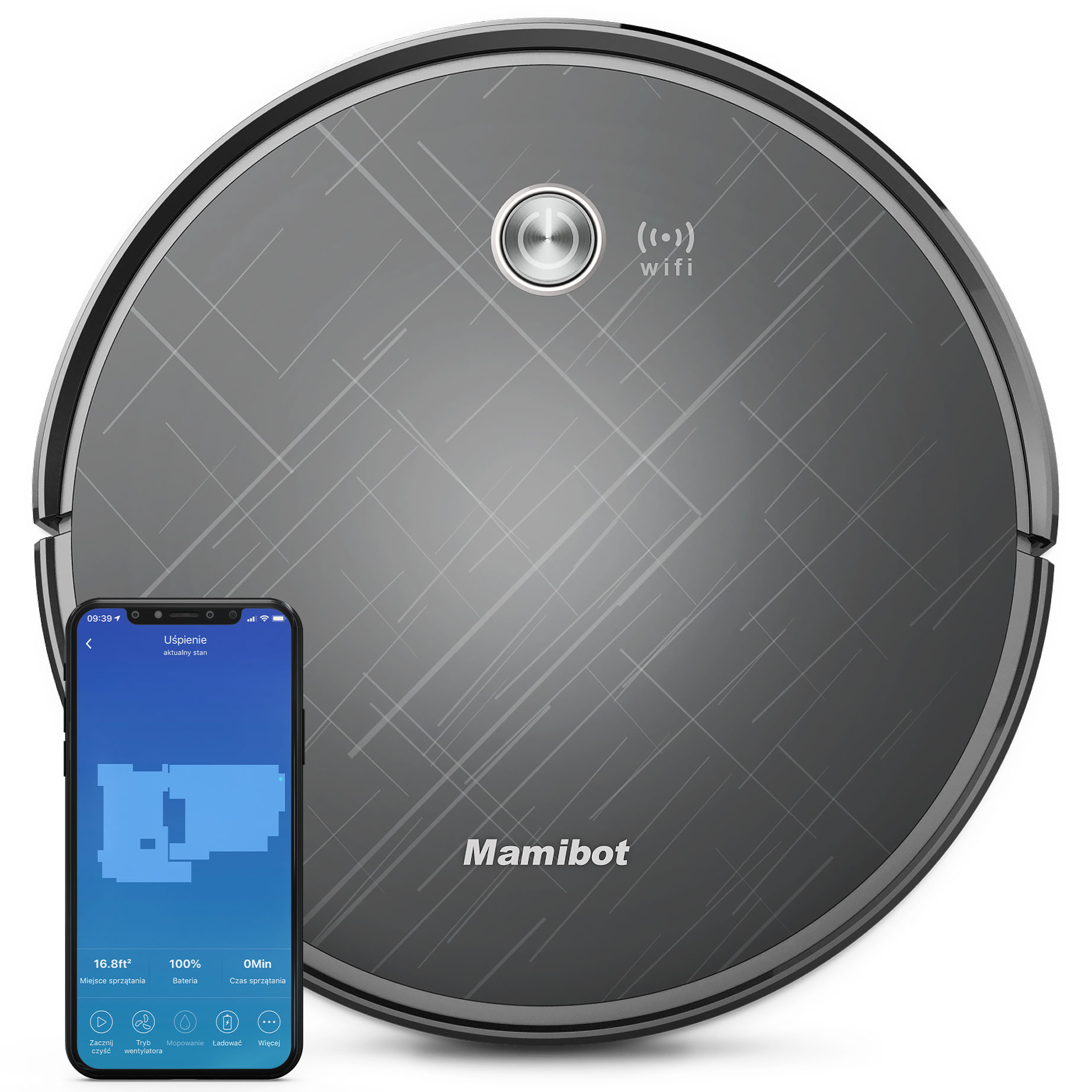 Robot sprzątający Mamibot GREY 660 hybrydowy odkurzacz 2w1, mopujący, szary (EXVAC660)