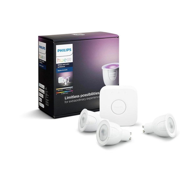 Zdjęcie produktu: Philips Hue White and Colour Ambiance Starter Kit: Smart Bulb 3x GU10 6,5W RGBW LED Zdjęcie produktu: Philips Hue White and Colour Ambiance Starter Kit: Smart Bulb 3x GU10 6,5W RGBW LED