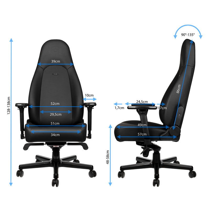 Fotel noblechairs ICON Black Edition, czarny, czarne obszycie Fotel noblechairs ICON Black Edition, czarny, czarne obszycie