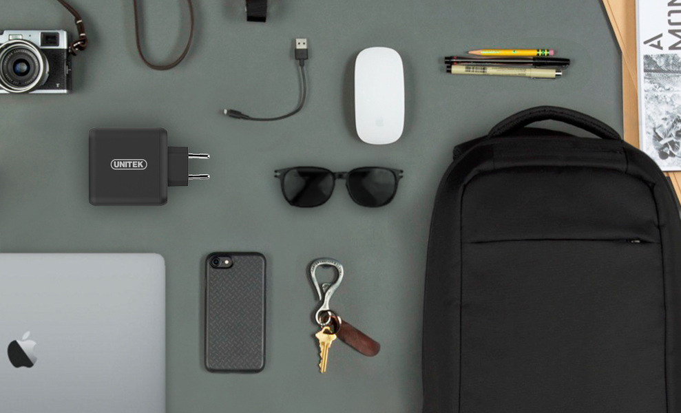 Zdjęcie produktu: Ładowarka sieciowa Unitek 60W 2x USB, 1x USB TYP-C z PD oraz QC 3.0