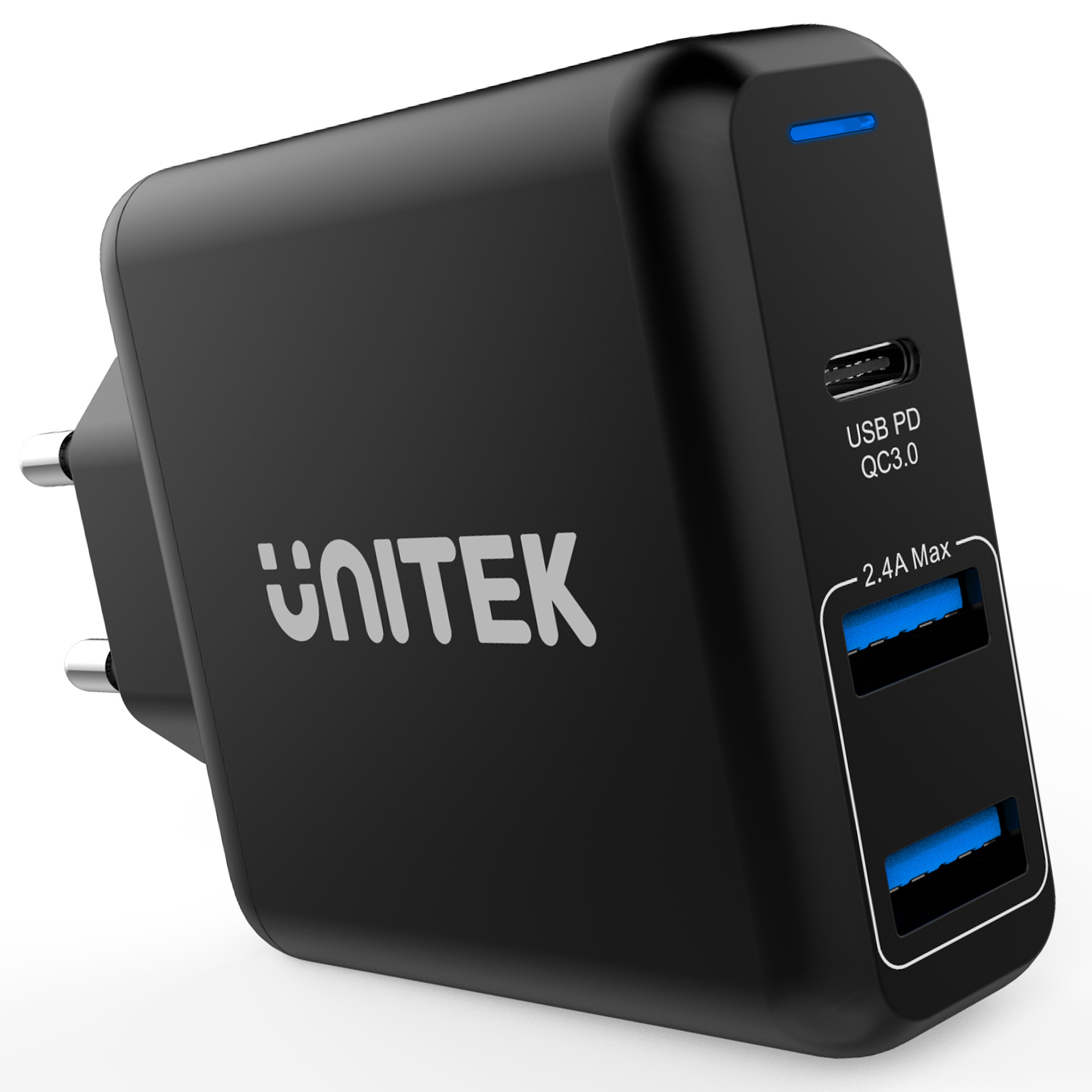 Ładowarka sieciowa Unitek 60W 2x USB, 1x USB TYP-C z PD oraz QC 3.0