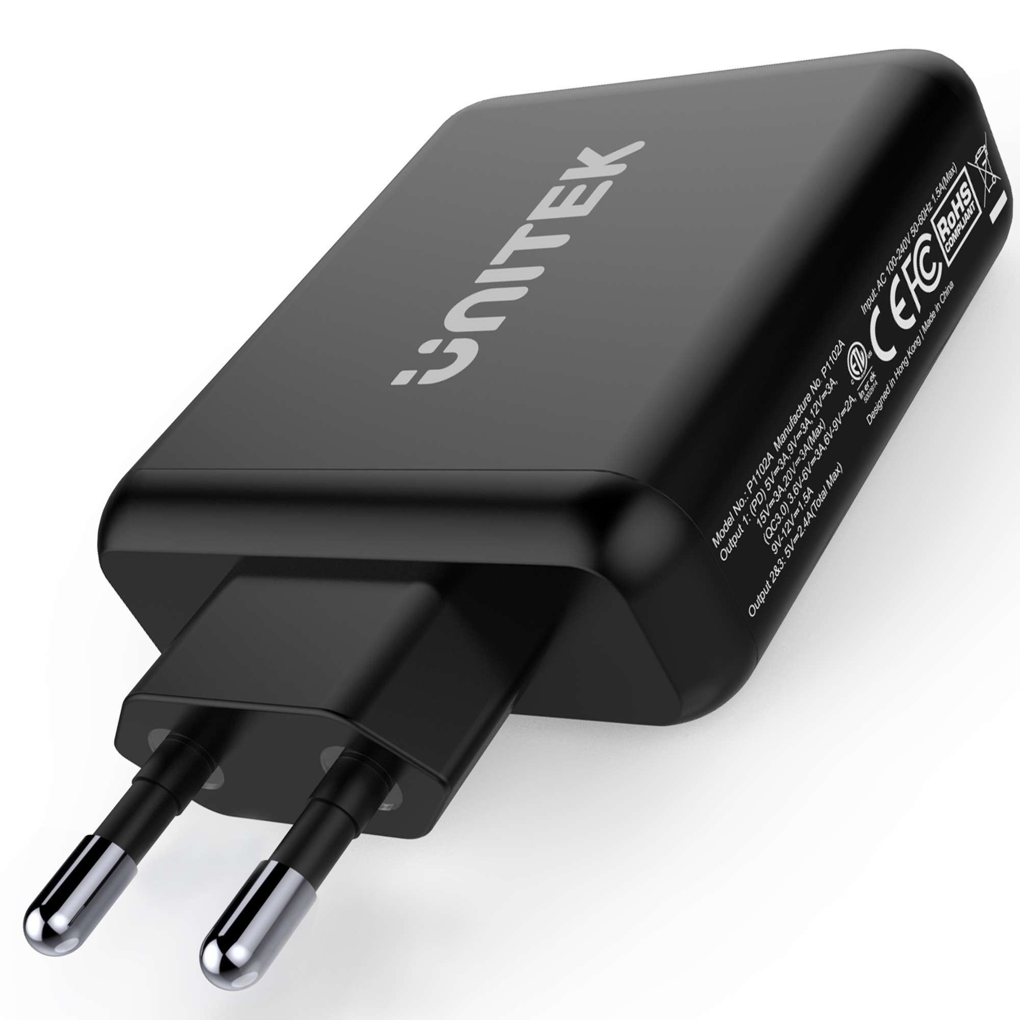 Ładowarka sieciowa Unitek 60W 2x USB, 1x USB TYP-C z PD oraz QC 3.0