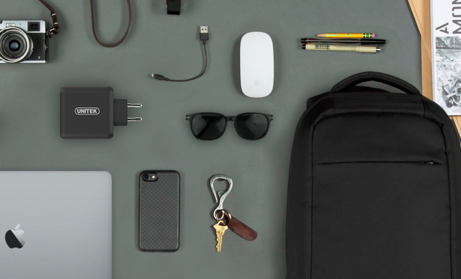 Ładowarka sieciowa Unitek 60W 2x USB, 1x USB TYP-C z PD oraz QC 3.0