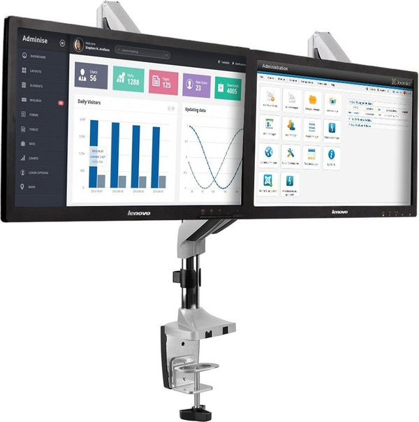 Zdjęcie produktu: Uchwyt biurkowy do monitora LCD Maclean na dwa monitory, Sprężyna gazowa, USB 3.0, 13"-32", 9kg, MC-766 Zdjęcie produktu: Uchwyt biurkowy do monitora LCD Maclean na dwa monitory, Sprężyna gazowa, USB 3.0, 13"-32", 9kg, MC-766