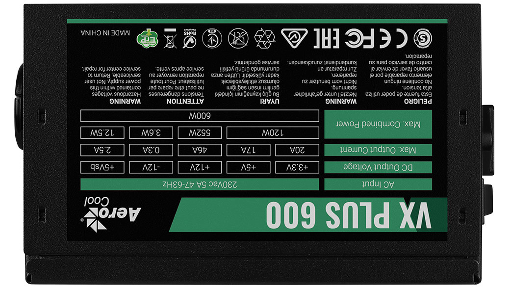 Aerocool PGS VX-600 Plus 600W Aerocool PGS VX-600 Plus 600W