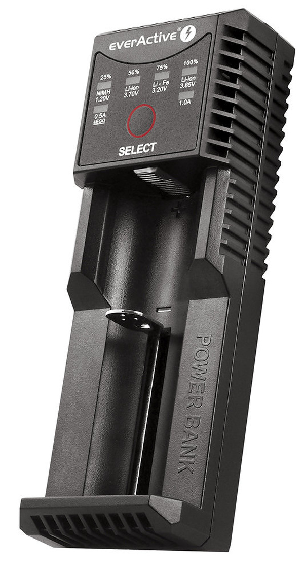 Zdjęcie produktu: Ładowarka akumulatorków cylindrycznych Li-ion oraz Ni-MH 1 niezależny kanał ładowania everActive UC100 Zdjęcie produktu: Ładowarka akumulatorków cylindrycznych Li-ion oraz Ni-MH 1 niezależny kanał ładowania everActive UC100