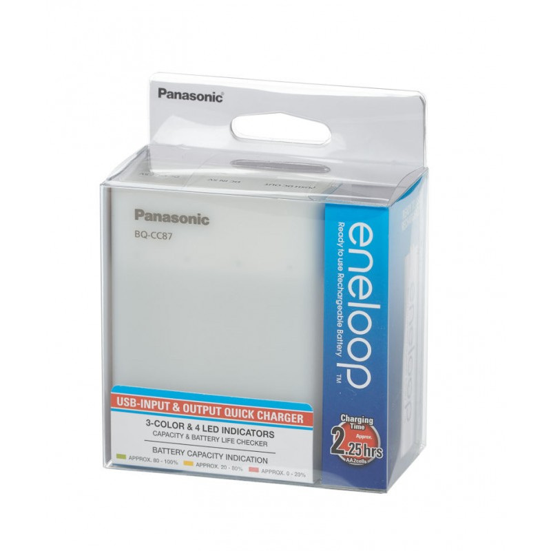 Ładowarka Panasonic z funkcją Powerbank BQ-CC87USB + 4xR6/AA Eneloop 1900 mAh