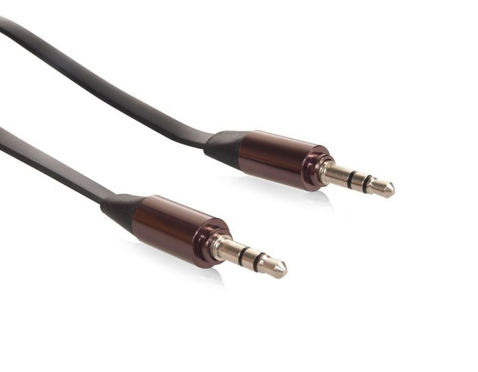 Maclean Przewód Mini jack 3.5mm, płaski 2m czarny